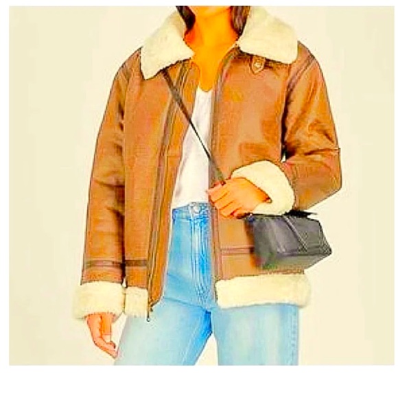 Flash Sale Type Alpha Jacket NEW WITH TAGS Faux leather shearling lined Size L - Picture 4 of 13